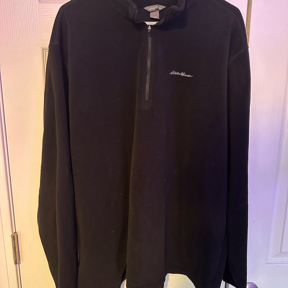 Eddie Bauer Black Zip Up Fleece Sweater